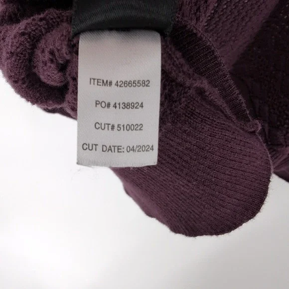 Torrid Cardigan Sweater Women's Size: 1 Burgundy Pointelle Open Front Pocket 1x - Picture 5 of 6